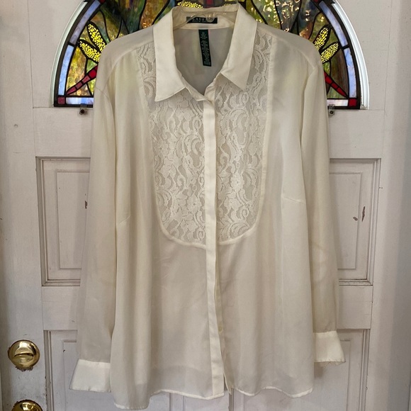 Ralph Lauren polyester & elastane long sleeve blouse. Size 2X - Picture 1 of 5